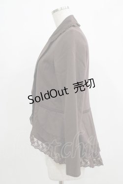 画像2: axes femme / レース配色フィッシュテールジャケット M ブラウン H-25-11-29-033-AX-JA-NS-ZH
