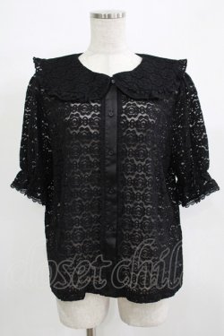 画像1: m petit by misako / TT* AOKレースブラウス LL ブラック H-25-11-29-037-LO-BL-NS-ZH