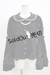 Ank Rouge / パールひめそでブラウス M ブラック H-25-11-29-038-CA-BL-NS-ZH
