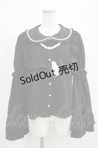 Ank Rouge / パールひめそでブラウス M ブラック H-25-11-29-038-CA-BL-NS-ZH