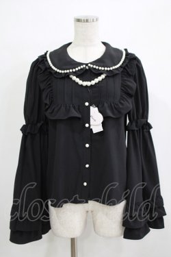 画像1: Ank Rouge / パールひめそでブラウス M ブラック H-25-11-29-038-CA-BL-NS-ZH