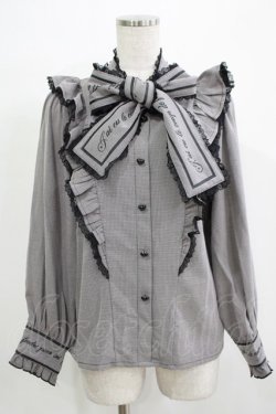 画像1: Rojita / ロゴボウタイブラウス Free ブラック H-25-11-29-039-LO-BL-NS-ZH