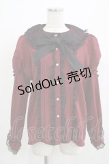 NOEMIE / レース襟リボンブラウス M ボルドー H-25-11-29-040-LO-BL-NS-ZH
