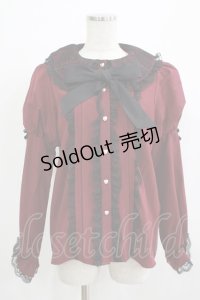 NOEMIE / レース襟リボンブラウス M ボルドー H-25-11-29-040-LO-BL-NS-ZH