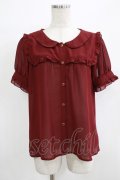 axes femme POETIQUE / シフォンフリルブラウス M ボルドー H-25-11-29-041-AX-BL-NS-ZH