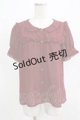 axes femme POETIQUE / シフォンフリルブラウス M ボルドー H-25-11-29-041-AX-BL-NS-ZH