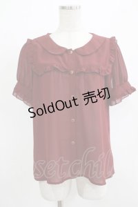 axes femme POETIQUE / シフォンフリルブラウス M ボルドー H-25-11-29-041-AX-BL-NS-ZH