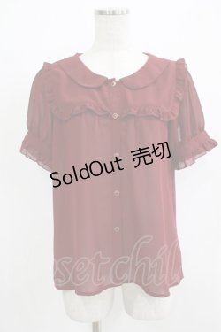 画像1: axes femme POETIQUE / シフォンフリルブラウス M ボルドー H-25-11-29-041-AX-BL-NS-ZH