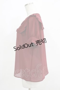 画像2: axes femme POETIQUE / シフォンフリルブラウス M ボルドー H-25-11-29-041-AX-BL-NS-ZH