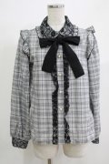 NOEMIE / チェックリボンブラウス M グレー H-25-11-29-048-LO-BL-NS-ZH