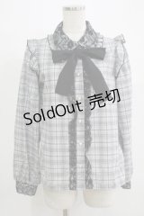 NOEMIE / チェックリボンブラウス M グレー H-25-11-29-048-LO-BL-NS-ZH