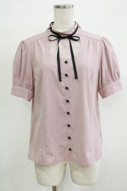 画像1: Ank Rouge / デコルテレースパフブラウス M ピンク H-25-11-29-049-CA-BL-NS-ZH