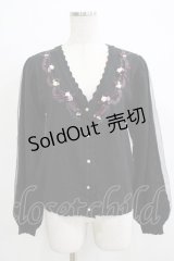 axes femme / ローズガーデンニットカーディガン M ブラック H-25-11-29-052-AX-TO-NS-ZH