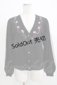 axes femme / ローズガーデンニットカーディガン M ブラック H-25-11-29-052-AX-TO-NS-ZH