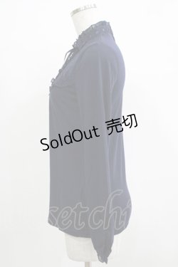 画像2: axes femme / ヨークレースハイネックプルオーバー M ネイビー H-25-11-29-053-AX-TO-NS-ZH