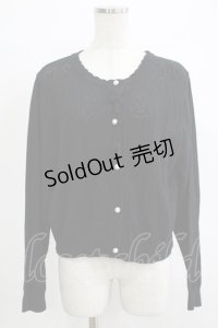 m petit by misako / AM*ハート透かしニットカーディガン LL ブラック H-25-11-29-054-LO-TO-NS-ZH