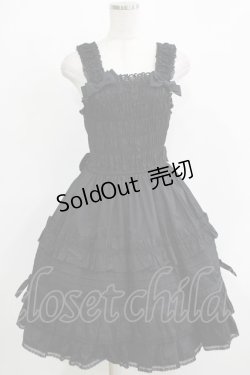 画像1: BABY,THE STARS SHINE BRIGHT / シャーリングジャンパースカート Free ブラック H-25-11-29-005-BA-OP-NS-ZH