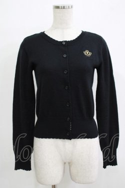画像1: Angelic Pretty / ロイヤルクラウン刺繍カーディガン Free ブラック H-25-11-29-055-AP-TO-NS-ZH