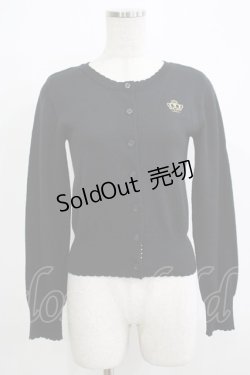 画像1: Angelic Pretty / ロイヤルクラウン刺繍カーディガン Free ブラック H-25-11-29-055-AP-TO-NS-ZH