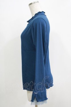 画像2: axes femme / プリーツチュール切替リブプルオーバー Free ブルー H-25-11-29-056-AX-TO-NS-ZH