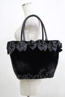 画像1: m petit by misako / NINA'Sコラボ リボンファーバッグ  ブラック H-25-11-29-058-LO-BG-NS-ZH