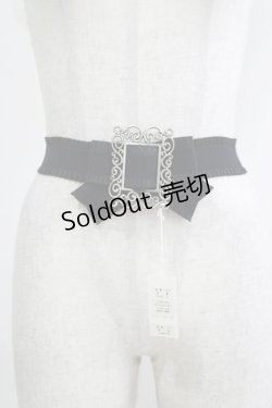 画像1: sha＊lan＊ra / リボンゴムベルト  ブラック H-25-11-29-067-GO-ZA-NS-ZH