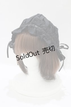 画像1: Kurumi Collaboration / CLK＊フリルキャップ  ブラック H-25-11-29-082-GO-AC-NS-ZH