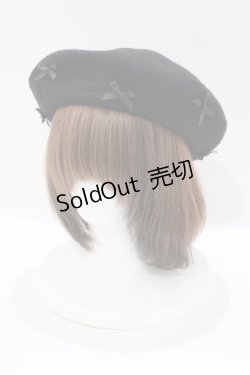 画像1: m petit by misako / サンリオキャラクターズコラボ クロミ ベレー  ブラック H-25-11-29-083-LO-AC-NS-ZH