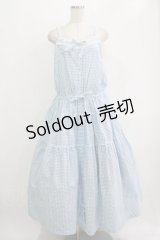 PINK HOUSE / レース使いキャミソールワンピース Free サックス H-25-11-29-010-LO-OP-NS-ZH