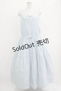 PINK HOUSE / レース使いキャミソールワンピース Free サックス H-25-11-29-010-LO-OP-NS-ZH