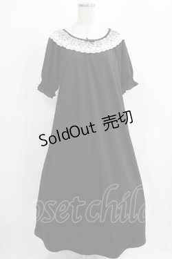 画像1: m petit by misako / レース襟カットワンピース LL ブラック H-25-11-29-013-LO-OP-NS-ZH
