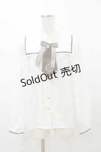 Amavel / ネクタイ付きセーラーブラウス Free オフ/ブラウン H-25-12-01-052-CA-BL-NS-ZH