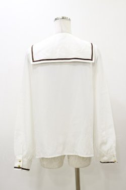 画像2: Amavel / ネクタイ付きセーラーブラウス Free オフ/ブラウン H-25-12-01-052-CA-BL-NS-ZH