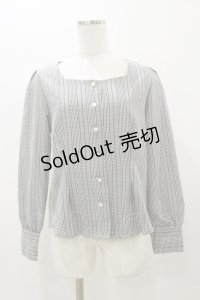 Fi.n.t / パール釦前あきブラウス Free BLACK×WH H-25-12-01-053-CA-BL-NS-ZH