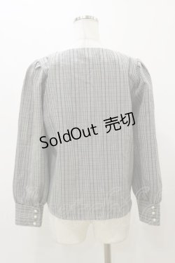 画像2: Fi.n.t / パール釦前あきブラウス Free BLACK×WH H-25-12-01-053-CA-BL-NS-ZH