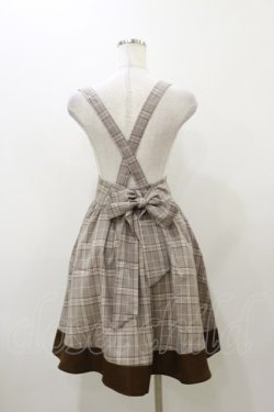 画像2: Amavel / サスペンダーチェックスカート Free ブラウン H-25-12-01-061-CA-SK-NS-ZH
