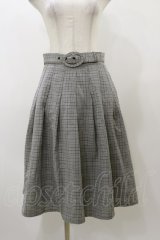 Fi.n.t / ベルト付きチェックタックスカート Free BLACK×WH H-25-12-01-065-CA-SK-NS-ZH