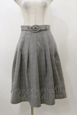 画像1: Fi.n.t / ベルト付きチェックタックスカート Free BLACK×WH H-25-12-01-065-CA-SK-NS-ZH