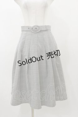 画像1: Fi.n.t / ベルト付きチェックタックスカート Free BLACK×WH H-25-12-01-065-CA-SK-NS-ZH