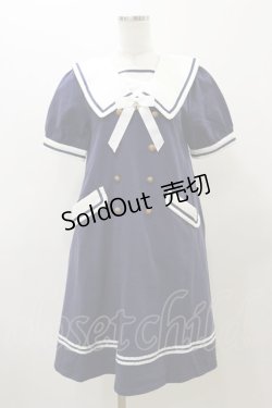 画像1: Amavel / セーラーAラインワンピース Free ネイビー H-25-12-01-069-CA-OP-NS-ZH