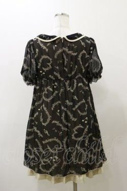 画像2: F i.n.t / 音符柄シフォンワンピース Free black H-25-12-01-070-CA-OP-NS-ZH