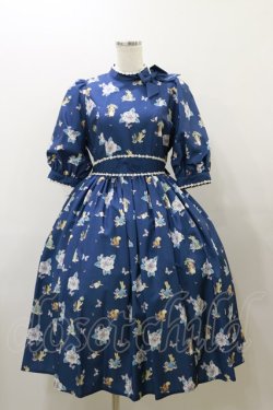 画像1: Innocent World / ピーターラビット小花レースワンピース M ネイビー H-25-12-01-075-IW-OP-NS-ZH