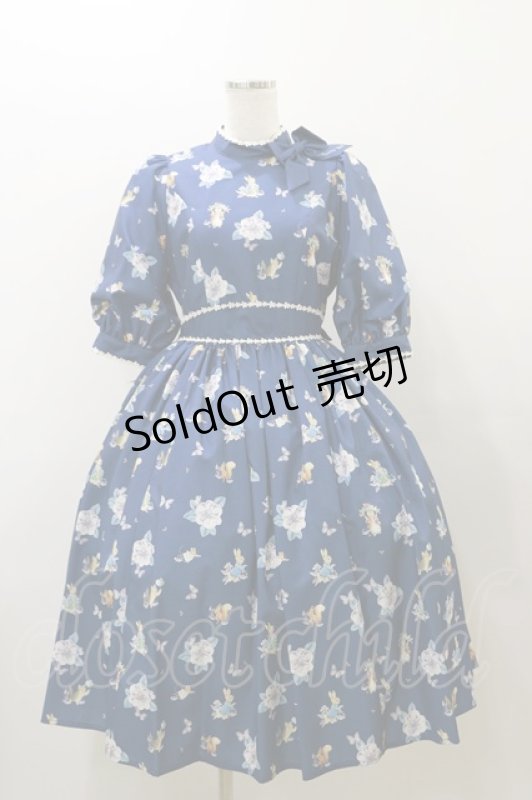 画像1: Innocent World / ピーターラビット小花レースワンピース M ネイビー H-25-12-01-075-IW-OP-NS-ZH (1)