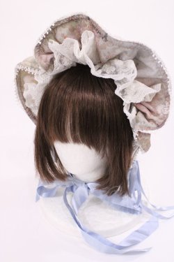 画像1: ALICE and the PIRATES / 天使の棲む森柄ボンネット  サックス H-25-12-01-1040-PA-AC-NS-ZH