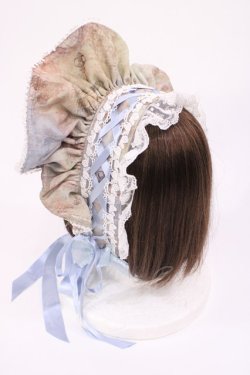 画像2: ALICE and the PIRATES / 天使の棲む森柄ボンネット  サックス H-25-12-01-1040-PA-AC-NS-ZH