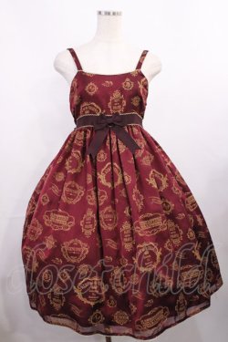 画像1: ALICE and the PIRATES / Vintage label stampジャンパースカートII Free ボルドー H-25-12-01-1003-PA-OP-NS-ZH