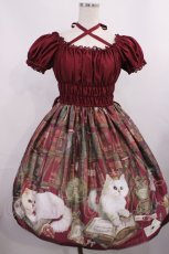 画像1: Enchantlic Enchantilly / Queen Cat〜秘密の書斎〜ワンピース Free ワイン H-25-12-01-1005-LO-OP-NS-ZH (1)