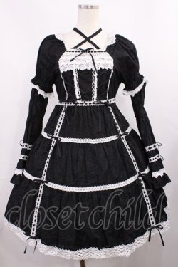 画像1: BABY,THE STARS SHINE BRIGHT / はわせドールワンピース&ヘッドドレスセット Free ブラック/オフ H-25-12-01-1006-BA-OP-NS-ZH