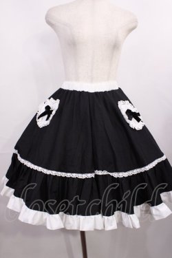画像1: HEENIE HEENIE / 愛野えり×《by heenie heenie》コラボ/Whip Frill Skirt Free ブラック H-25-12-01-1010-LO-SK-NS-ZH