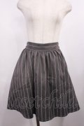 Ank Rouge / レジメンタルストライプサス付きスカート M グレー H-25-12-01-1013-CA-SK-NS-ZH